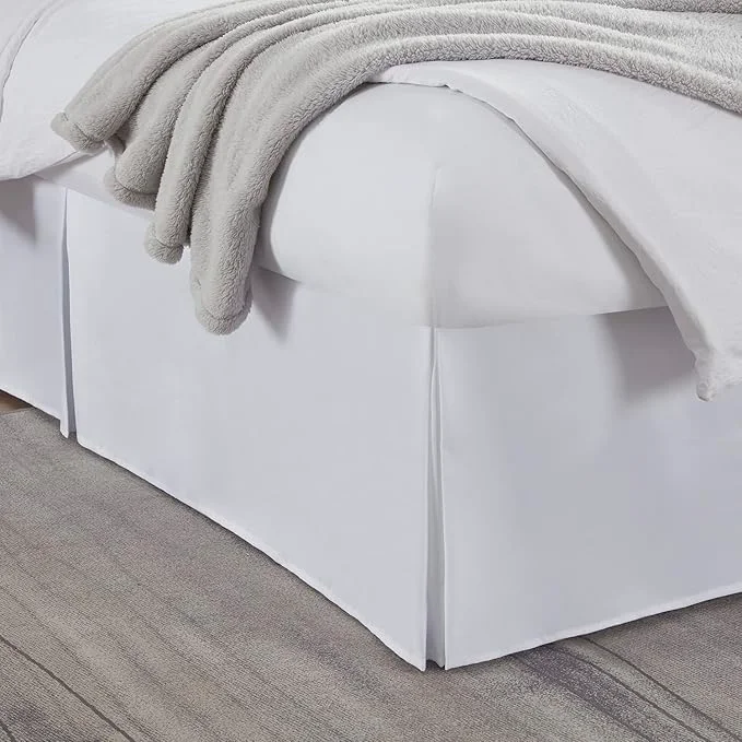 Safe Nestl White Bed Skirt Queen Size - 14 Inch Drop Brushed Microfiber Skirts Hotel Quality Pleated Shrinkage amp Fade Resistant Innovative