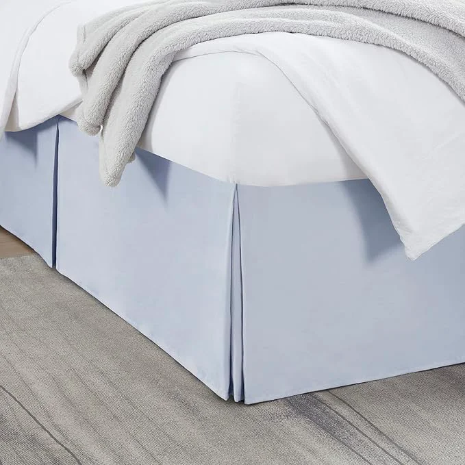Premium Material Nestl Ice Blue Twin XL Bed Skirt - Twin XL Size Bed Skirt 14 Inch Drop - Brushed Microfiber Bed Skirts - Hotel Quality Pleated Bed Skirt - Shrinkage amp Fade Resistant Convenient