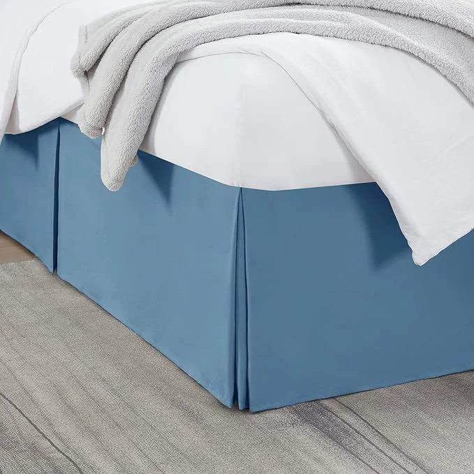 Refined Nestl Blue Heaven Twin Bed Skirt - Twin Size Bed Skirt 14 Inch Drop - Brushed Microfiber Bed Skirts - Hotel Quality Pleated Bed Skirt - Shrinkage amp Fade Resistant High-Grade