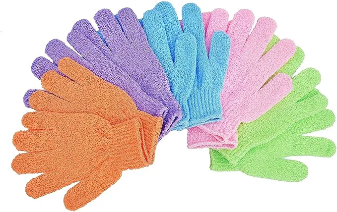 Exfoliating Gloves 10PCS Bath Gloves 5 Pairs Natural Mitts Gloves Healthy