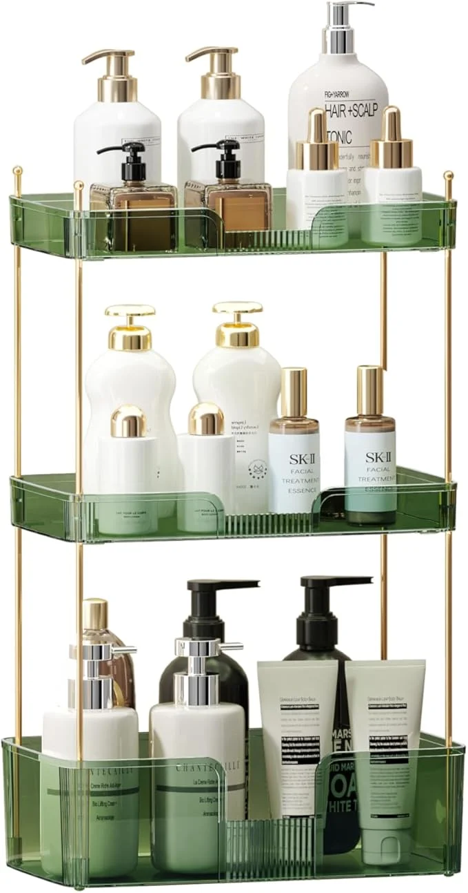 Reliable Akinbas 3 Tier Bathroom Organizer Countertop Makeup Perfume Tray Skincare High-Grade