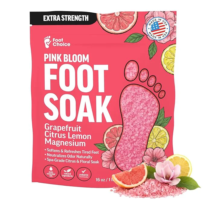 Excellent Pink Bloom Foot Soak with Pink Himalayan Salt Grapefruit Enhanced