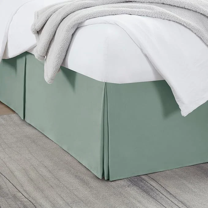 Verified Nestl Sage Green Bed Skirt King Size - King Bed Skirt 14 Inch Drop - Brushed Microfiber Bed Skirts - Hotel Quality Pleated Bed Skirt - Shrinkage amp Fade Resistant Prestigious