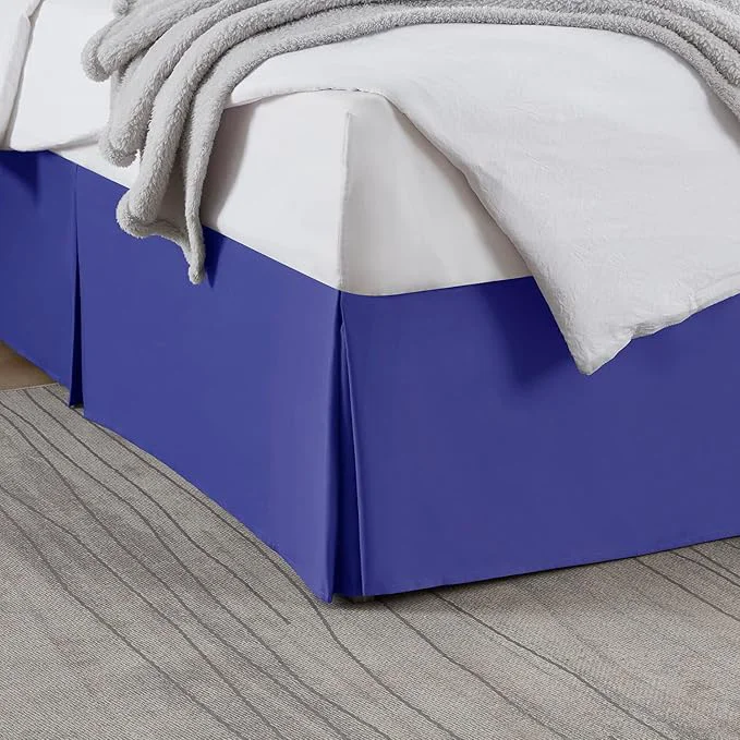 Secure Nestl Royal Blue Full XL Bed Skirt - Full XL Size Bed Skirt 14 Inch Drop - Brushed Microfiber Bed Skirts - Hotel Quality Pleated Bed Skirt - Shrinkage amp Fade Resistant High-Grade