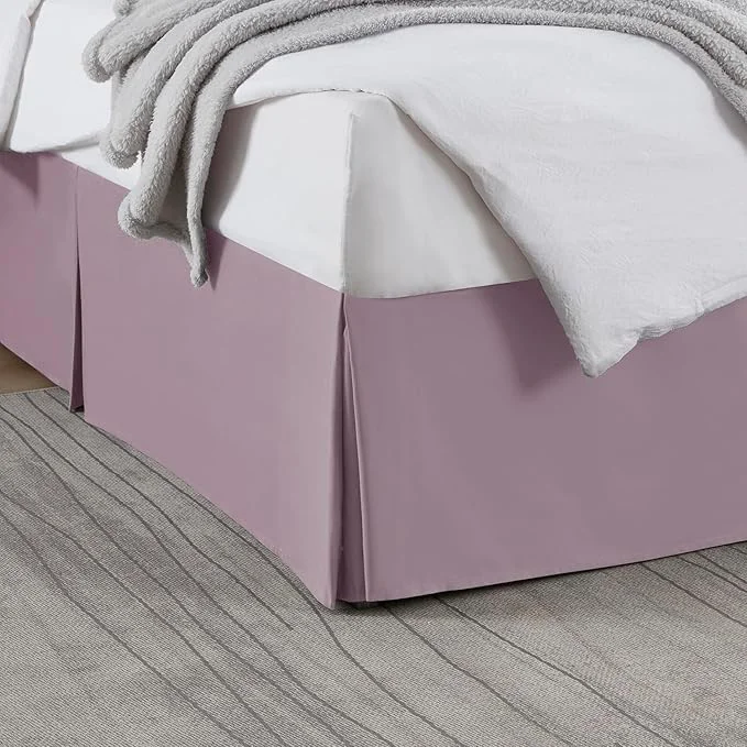 Safe Nestl Dusty Purple Bed Skirt Cal King Size - Cal King Bed Skirt 14 Inch Drop - Brushed Microfiber Bed Skirts - Hotel Quality Pleated Bed Skirt - Shrinkage amp Fade Resistant Versatile