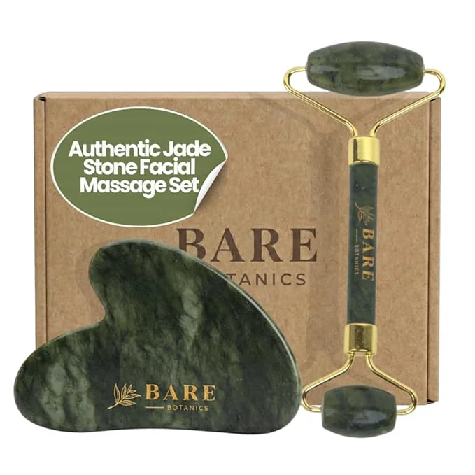 Superior BARE BOTANICS Jade Gua Sha Face Roller Set Jade Facial Tools High-Performance