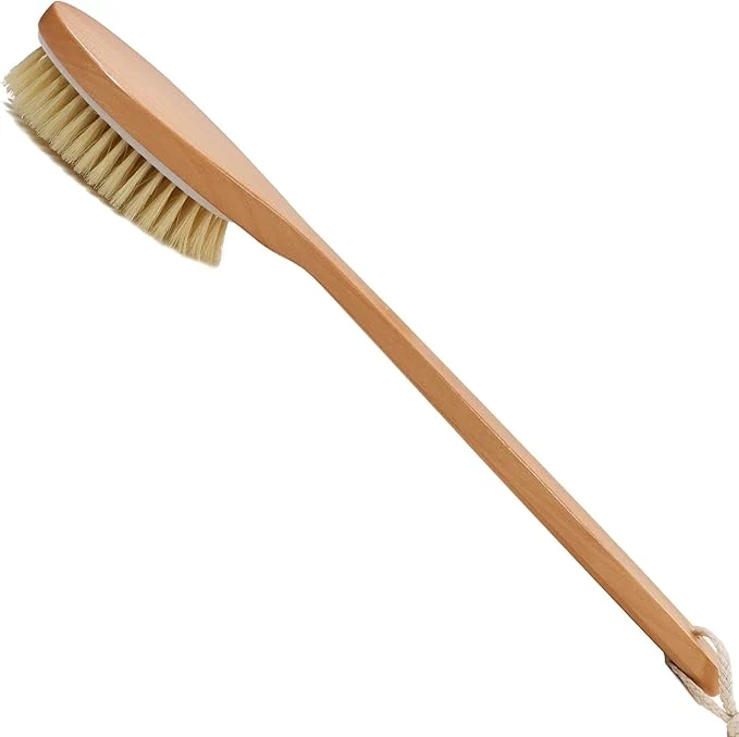 Fashionable OWIIZI Bath Brushes with Soft and Natural Bristles Antiskid Wooden Long Handle Specialty