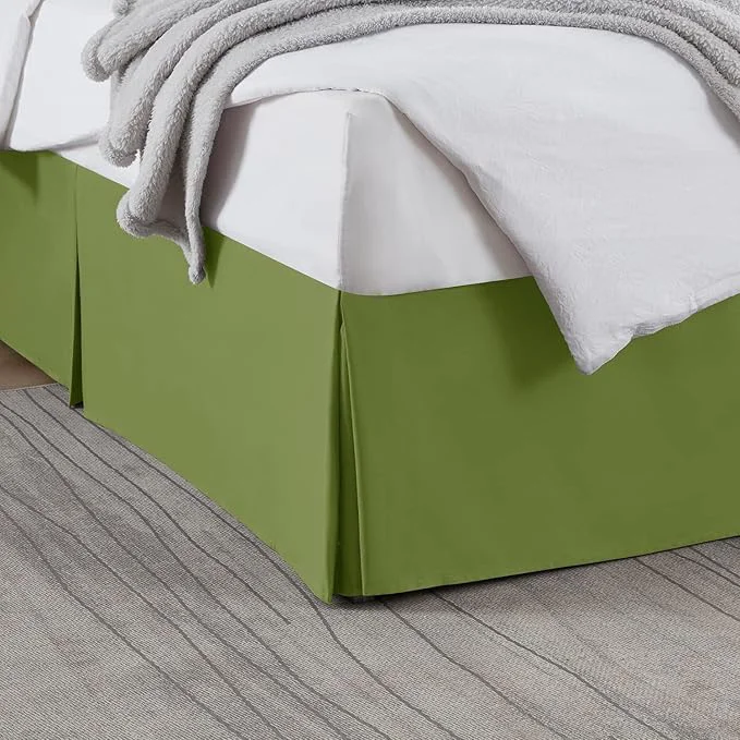 Genuine Nestl Calla Green Twin Bed Skirt - Twin Size Bed Skirt 14 Inch Drop - Brushed Microfiber Bed Skirts - Hotel Quality Pleated Bed Skirt - Shrinkage amp Fade Resistant Long-Lasting