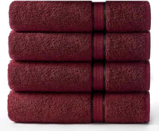 Effective Cotton Craft Ultra Soft 4 Pack Oversized Extra Large Bath Towels 30x54 Burgundy User-Friendly
