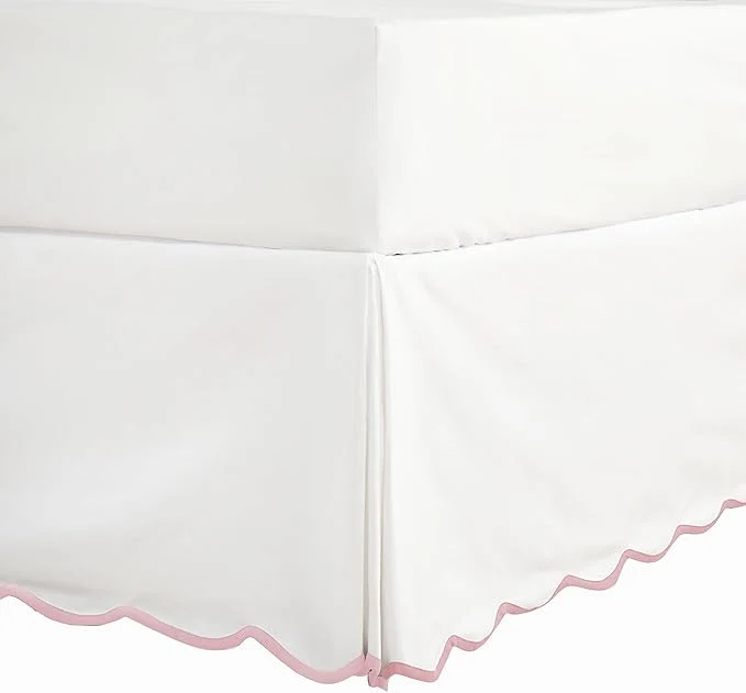 Advanced HIG Off-White Chic Twin XL Bed Skirt - Easy Fit Scallop Edge Pleated Bedskirts 14 Inch Drop Anti-Slip Dust Ruffle Thick Fabric for Enhanced Privacy Pre-Washed for Long-Lasting Use N60022 Healthy