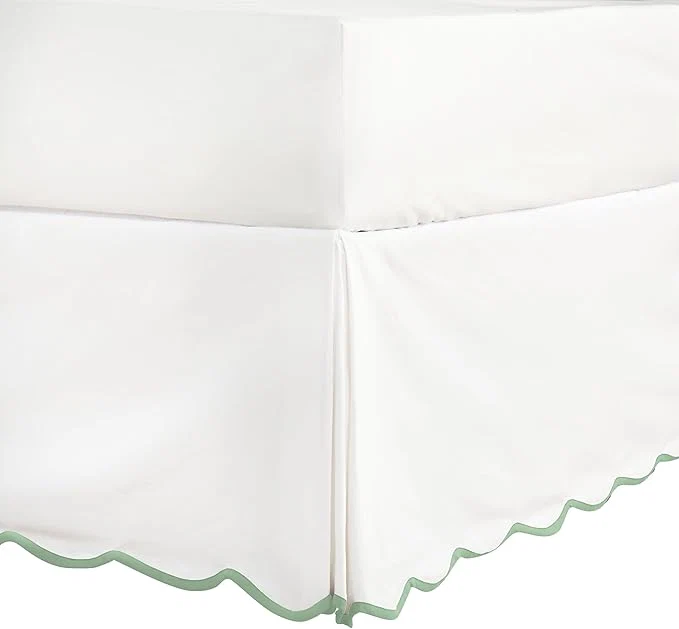 High-Quality HIG Off-White Chic Twin XL Bed Skirt - Easy Fit Scallop Edge Pleated Bedskirts 14 Inch Drop Anti-Slip Dust Ruffle Thick Fabric for Enhanced Privacy Pre-Washed for Long-Lasting Use N60022 Advanced