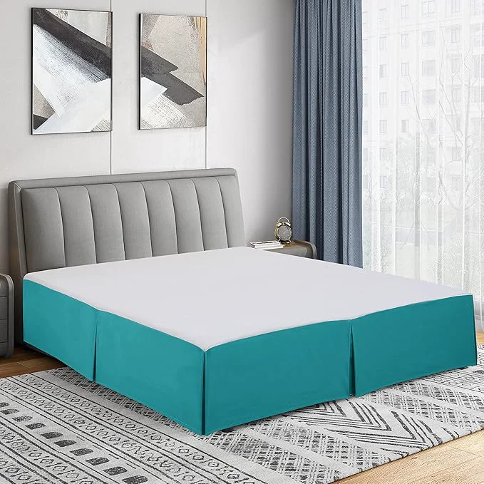 Certified Cathay Home Double Brushed Microfiber Pleated Easy Fit Bed Skirt Ultra Soft Fade and Wrinkle Resistant - Larkspur Blue Full Smart