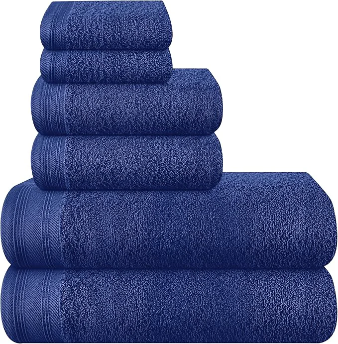 Consistent Ultra Soft 6 Pack Cotton Towel Set Contains 2 Bath Towels 28x55 inch 2 Hand Professional