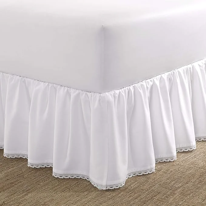 Proven Laura Ashley Home - Full Bedskirt Luxury Bedroom Decor Wrinkle amp Fade Resistant Crochet Ruffle White Full