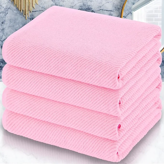 Powerful VOOVA MOVAS Pink Bath Towels Set of 4 Large 30 x 56 Superior