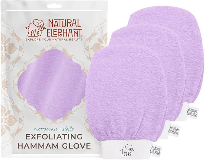 Crafted Natural Elephant Exfoliating Hammam Glove Moroccan Kessa Body Scrub Reusable