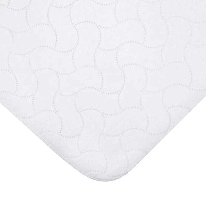 Fast American Baby Company Waterproof Flat Reusable Portable Mini-Crib Mattress Pad Protector Embossed Quilt-Like Mini-Crib Protective Mattress Pad Cover for babies adults and pets White 24 quot X 38 quot Casual