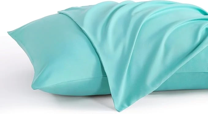 Exclusive NTBAY King Pillow Cases Set of 2 2 Pack Brushed Microfiber 20x40 Pillow Cases Soft Wrinkle Fade Stain Resistant Aqua Pillow Cases with Envelope Closure 20x40 Inches Aqua Proven