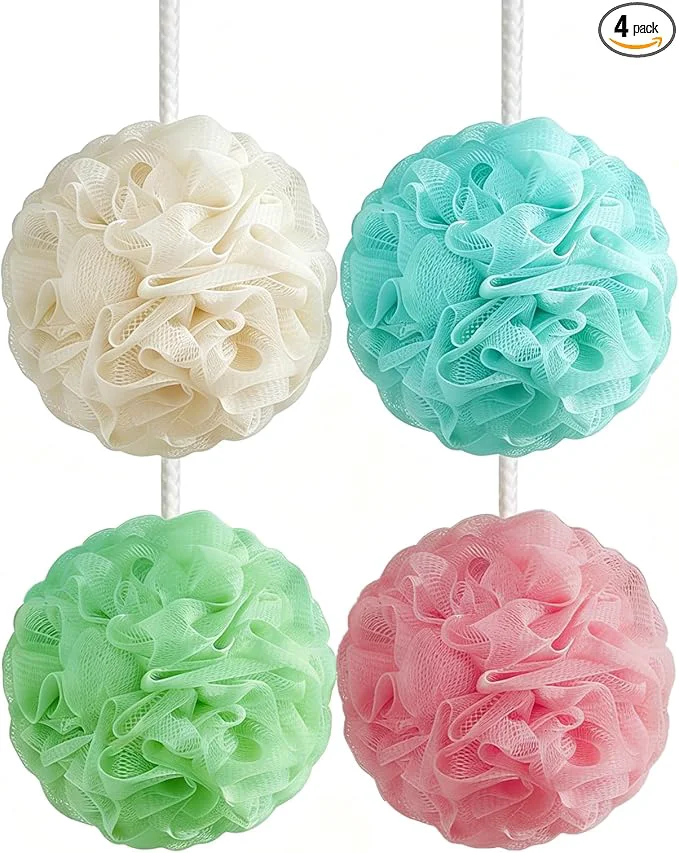 Powerful Loofah Sponge 4 Pack 60G Soft Loofa Bath Sponges Luffa Environmentally Friendly