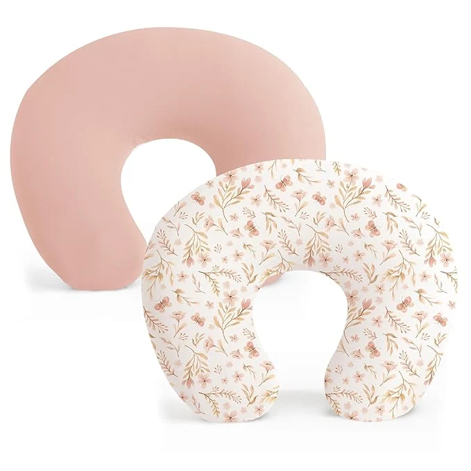 Proven Konssy 2 Pack Nursing Pillow Covers Stretchy and Soft Nursing Cover for Breastfeeding Pillow Slipcover for Baby Girls Boys Newborn Pink Spring Pink Safe