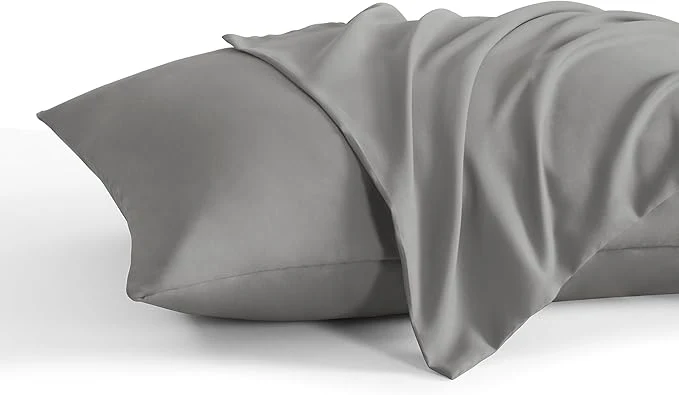 Relaxed NTBAY Standard Pillow Cases Set of 2 2 Pack Brushed Microfiber 20x26 Pillow Cases Soft Wrinkle Fade Stain Resistant Smoke Grey Pillow Cases with Envelope Closure 20x26 Inches Smoke Grey High-Performance