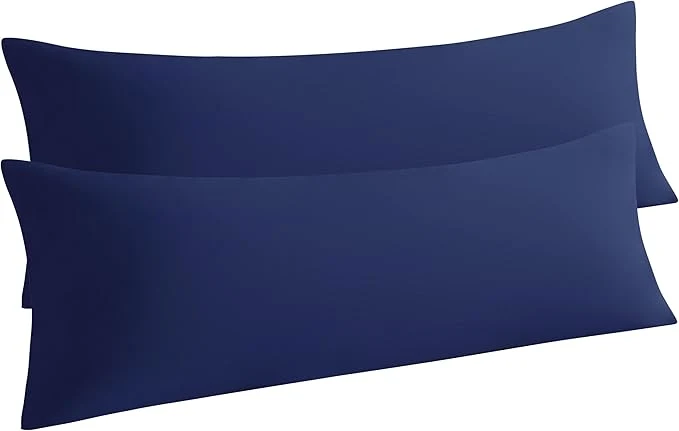 Breathable NTBAY Body Pillow Cases Set of 2 2 Pack Brushed Microfiber 20x54 Pillow Cases Soft Wrinkle Fade Stain Resistant Navy Blue Pillow Cases with Envelope Closure 20x54 Inches Navy Blue Lightweight
