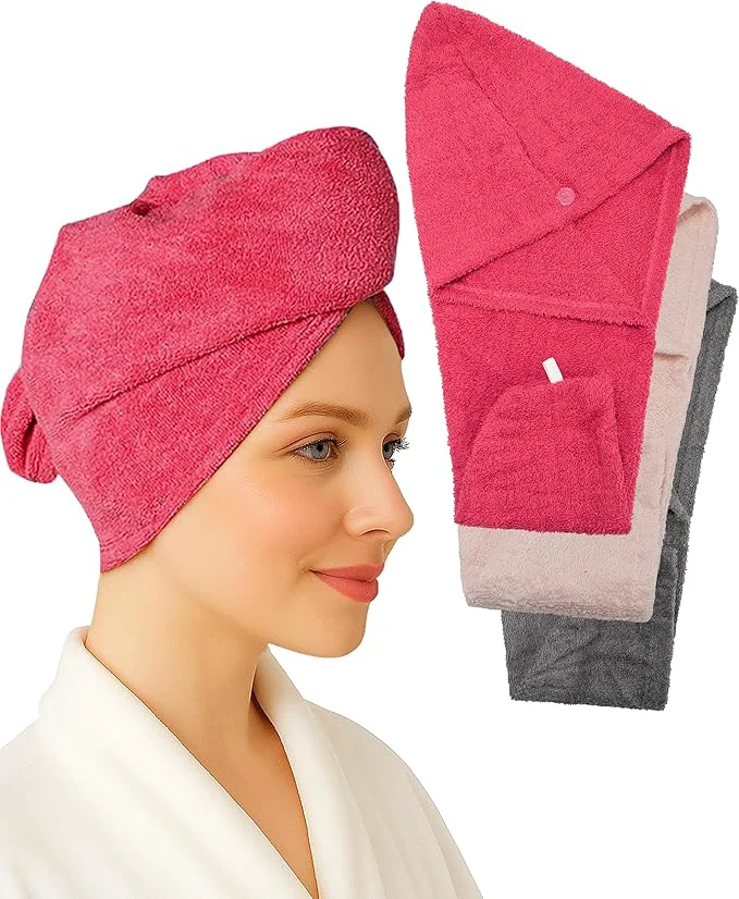 Recyclable Textila Cotton Hair Wrap Towels User-Friendly