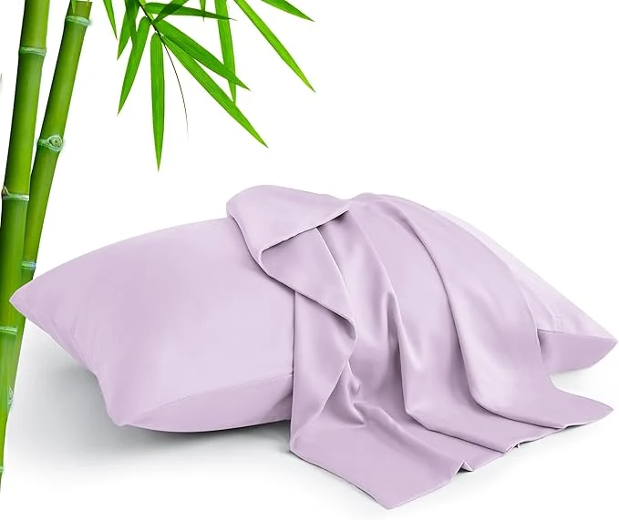 Eco-Friendly BEDELITE Pillow Cases Queen Size Set of 2 Rayon Derived from Bamboo Cooling Pillow Cases for Hot Sleepers amp Night Sweats Breathable and Silky Soft Envelope Pillowcases Light Purple 20 quot x30 quot Advanced