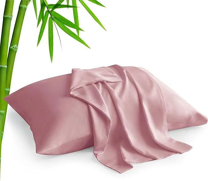 Relaxed BEDELITE King Size Pillow Cases Set of 2 Rayon Derived from Bamboo Cooling Pillow Cases for Hot Sleepers amp Night Sweats Breathable and Silky Soft Envelope Pillowcases Rose Pink 20 quot x36 quot Outstanding