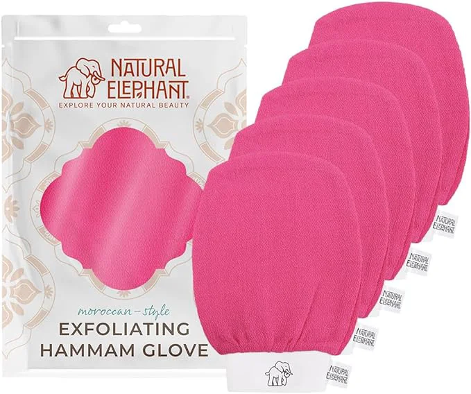Fine Natural Elephant Exfoliating Hammam Glove Moroccan Kessa Body Scrub Contemporary