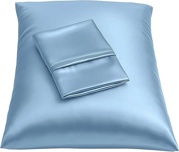 Consistent BLISSFORD Luxury Satin Pillowcase for Hair – Queen Satin Pillowcase with Zipper Jewel Blue Pillowcase Set of 2 Artisan