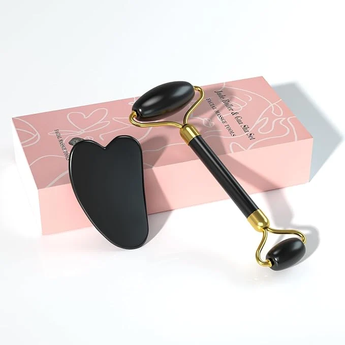 Flexible Jade Roller Gua Sha Set Facial Massager Comfortable