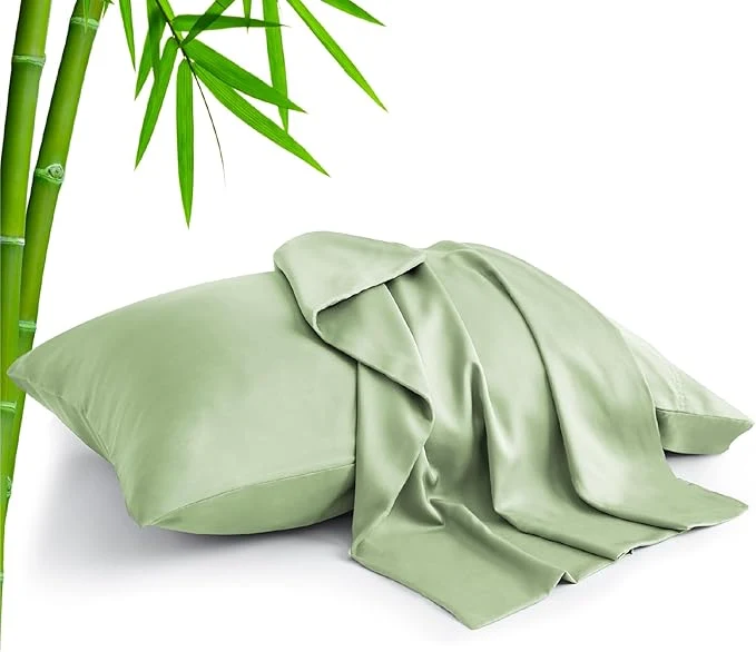 Next-Generation BEDELITE Standard Pillow Cases Set of 2 Rayon Derived from Bamboo Cooling Pillow Cases for Hot Sleepers amp Night Sweats Breathable Silky Soft Envelope Pillowcases Sage Green 20 quot x26 quot Safe