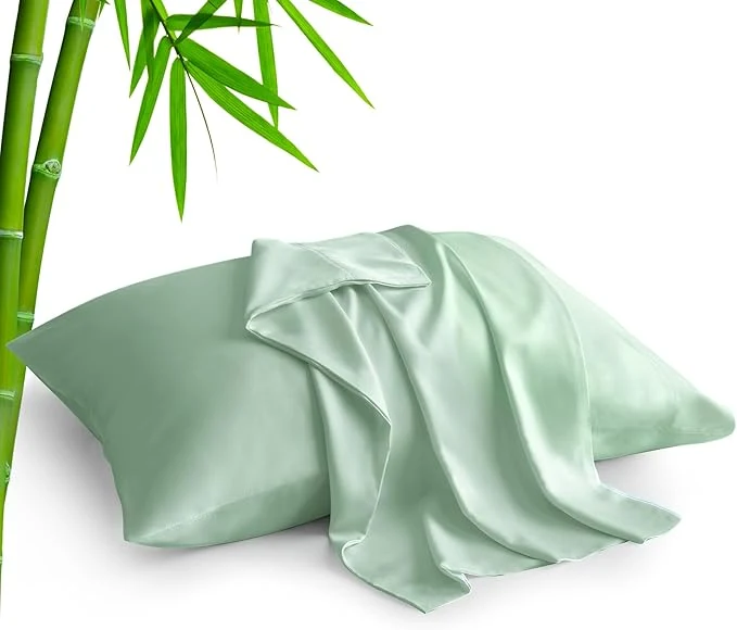 Contemporary BEDELITE Standard Pillow Cases Set of 2 Rayon Derived from Bamboo Cooling Pillow Cases for Hot Sleepers amp Night Sweats Breathable Silky Soft Envelope Pillowcases Mint Green 20 quot x26 quot Premium