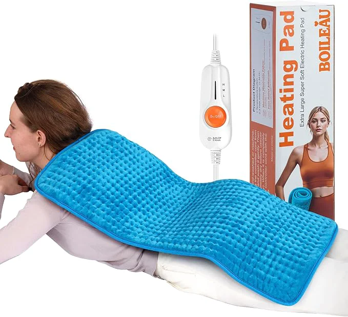 Soft Boileau Electric Heating Pad for Back Pain and Period Cramps Relief 3 Heating Consistent