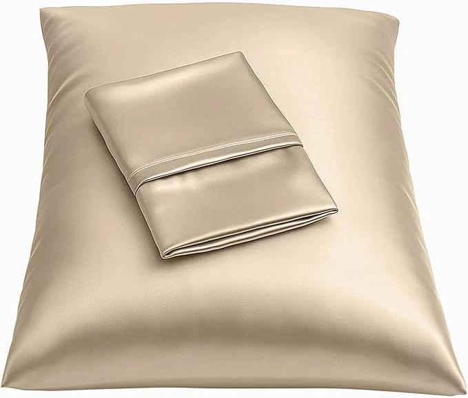 Responsible BLISSFORD Satin Pillowcase with Zipper for Hair and Skin Care Feels Soft and Cool Like a Silk Pillowcase Satin Pillow Cases 2 Pack Slik Pillow Cover Taupe - Queen Size Set of 2 Lightweight