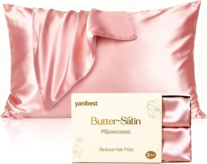 Innovative Yani Satin Pillowcase King Size Pillow Cases Set of 2 - Silk Pillow Cases for Hair and Skin with Zipper Silk Pillow Cases King for 20 quot x36 quot Exquisite Packaging for Women Men Exclusive