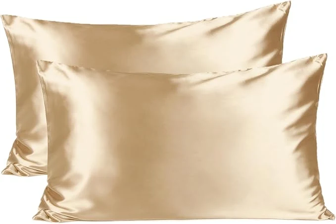 Smooth Yani Satin Pillowcase Silk Pillow Cases for Hair and Skin with Zipper Queen Pillow Cases Set of 2 for 20 quot x30 quot Exquisite Packaging for Women Men Refined