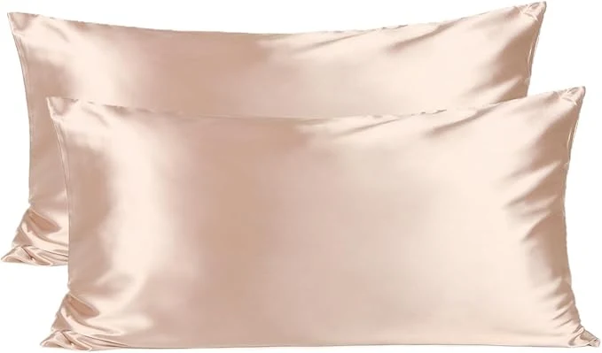 Eco-Friendly Yani Satin Pillowcase King Size Pillow Cases Set of 2 - Silk Pillow Cases for Hair and Skin with Zipper Silk Pillow Cases King for 20 quot x40 quot Exquisite Packaging for Women Men Clean