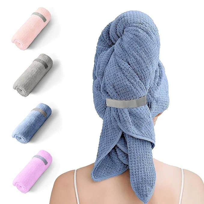 Fine Microfiber Hair Towel Wrap for Women Quick-Dry Turban Ultra Absorbent Responsible