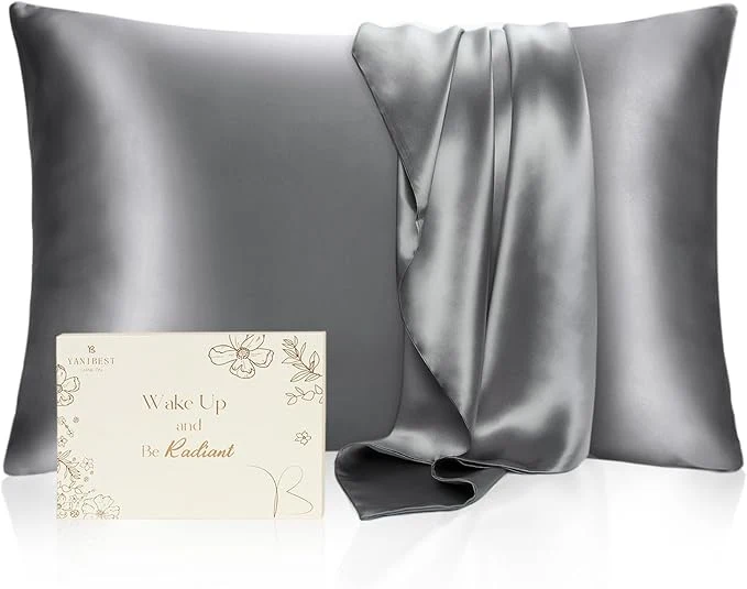 Easy-to-Use Yani Satin Pillowcase Silk Pillow Cases for Hair and Skin with Zipper Queen Pillow Cases Set of 2 for 20 quot x30 quot Exquisite Packaging for Women Men Breathable