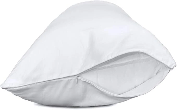 Safe Precoco Pillow Cases Standard Size Set of 2 Cotton White Pillowcases Standard with 600 Threads Stable Pillow Covers with Zipper Hidden for Hotel Quality 20x26 High-End