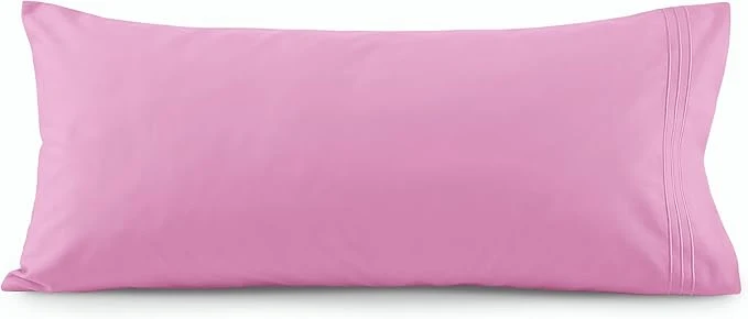 Fast Elegant Comfort Luxury Ultra-Soft 1-Piece Body Pillowcase - 1500 Premium Hotel Quality Microfiber Double Brushed - Wrinkle Resistant Body Pillowcase Size Light Pink Flexible