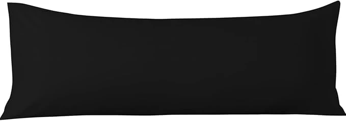 Environmentally Friendly Comfort Beddings Body Pillowcase Organic Cotton 600 Thread Count Sateen Soft Cooling Black 1-Pack Hidden Zipper Closure Hotel Quality Fade amp Shrink Resistant 20 x 60 Inches Advanced