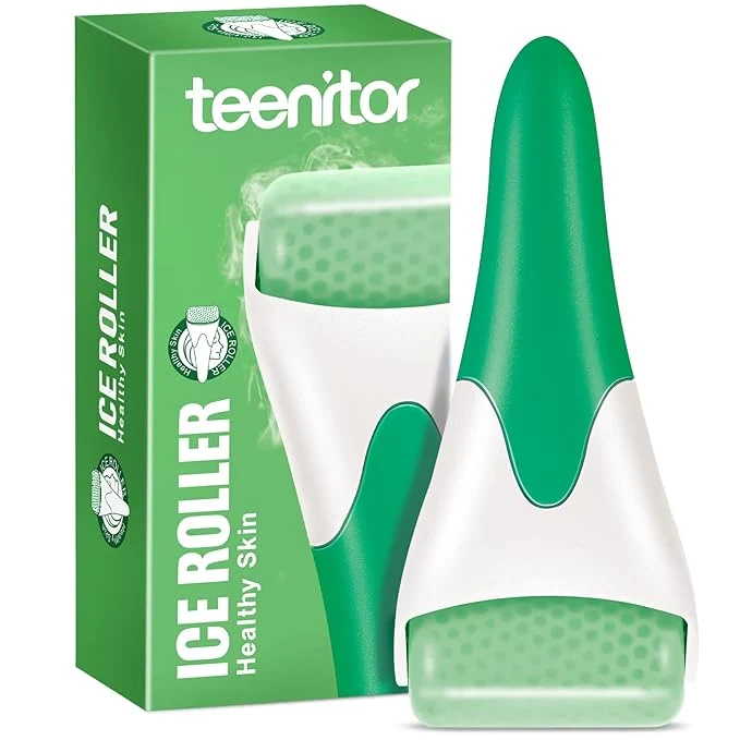 Convenient Teenitor Green Ice Roller for Facial Skin Care Ice Massager Cooling Facial Fine Crafted
