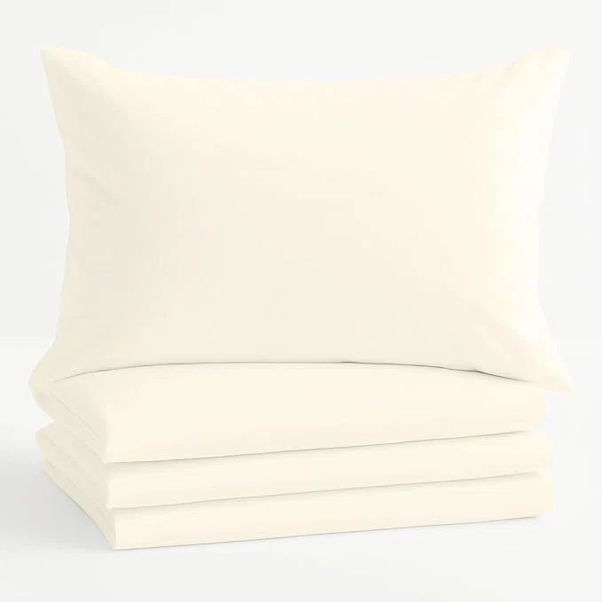 Sophisticated Comfort Beddings King Pillowcases Set of 4 – Organic Cotton 600 Thread Count Sateen Soft amp Comfy Pillow Covers with Envelope Closure Ivory King Size 20 x 40 Inches Optimized