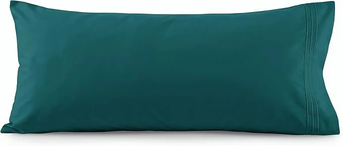 Fine Elegant Comfort Luxury Ultra-Soft 1-Piece Pillowcase Set - 1500 Premium Hotel Quality Microfiber Double Brushed - Wrinkle Resistant Body Pillowcase Size Marine Teal High-Grade