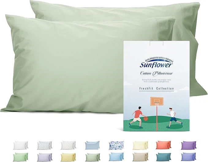 Relaxed Sunflower King Pillowcases Set of 2 Cotton King Size Pillow Cases 2 20×40 inches Swamp Soft and Breathable Durable