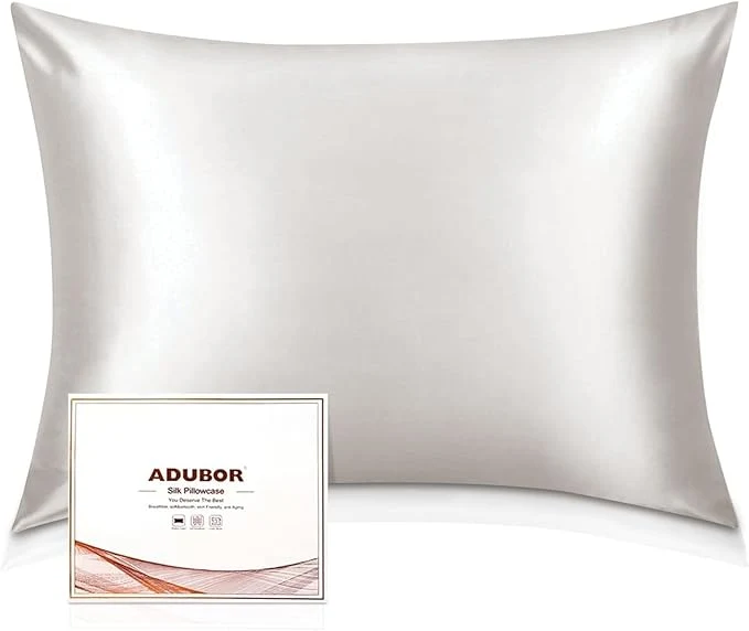 Superior Adubor Silk Pillowcase - Mulberry Silk Pillow Cases 23 Momme 6A Grade Fibers Silk Pillow Case for Hair and Skin Health with Hidden Zipper Standard 20 39 39 x26 39 39 Lvory White 2PC Selected