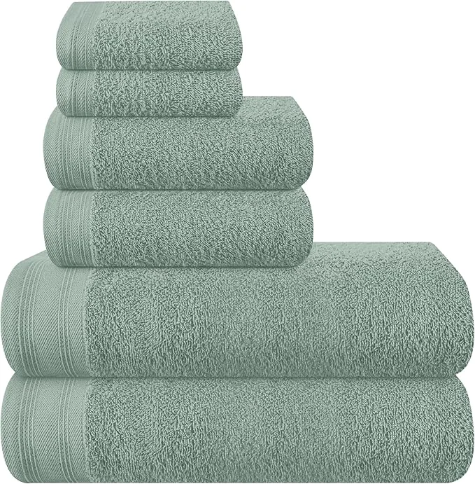 Specialty Ultra Soft 6 Pack Cotton Towel Set Contains 2 Bath Towels 28x55 inch 2 Hand Powerful